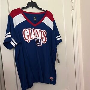 NWT Blue and Red Giants V-Neck T-Shirt size 2x